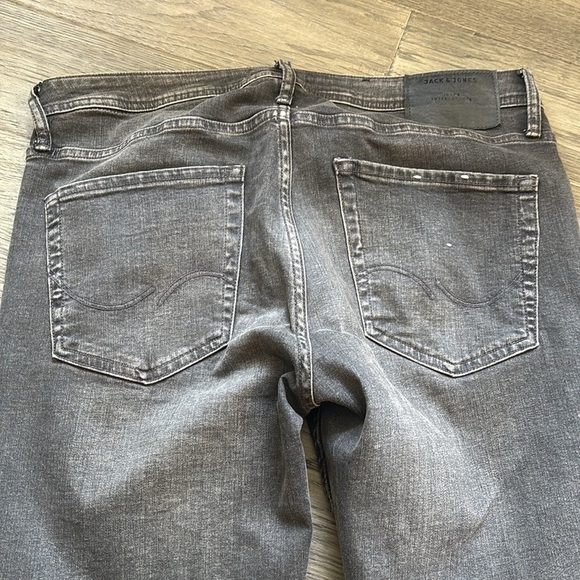 Jack & Jones | Black Charcoal Distressed Slim Fit Jeans Size 33x32 - Picture 13 of 14
